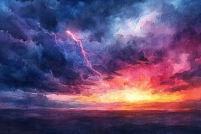 Vászonkép Canvas Időjárás Ég Felhők Villám Vihar Villám 60x40