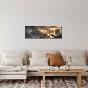A felhők és az erdő képe (órával) (90x30 cm)