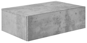 Falra szerelhető éjjeliszekrény szett 4 db, fiókos fa/beton/szürke/fekete [en.casa]