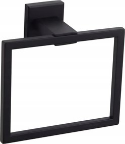 Kvadrat Fürdőszobai Törölközőtartó, Matt Fekete Acél, 16 x 13 cm