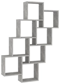 betonszürke szerelt fa négyszögű fali polc 90 x 15 x 119 cm