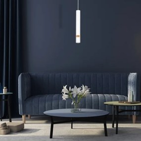 Csillár zsinóron JOKER WHITE WOOD 1xGU10/8W/230V