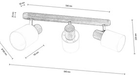 Spot-Light DO2248356 - TRENDY mennyezeti 3xE27/15W/230V fenyő lámpa