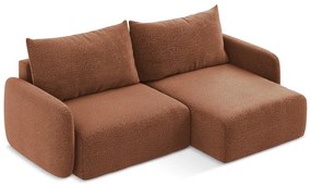 Téglavörös kinyitható-tárolóhelyes sarokkanapé (jobb oldali) Kalena – Makamii