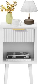 Éjjeliszekrény, fehér, TOBI