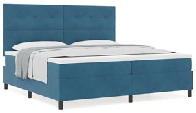 Boxspring Ágy Matracokkal Sötétkék 200x200 cm Bársonyos