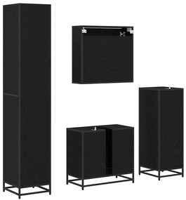 Fürdőszoba bútor szett 4 pcs Musta tammi 35 x 37.5 x 188.5 cm