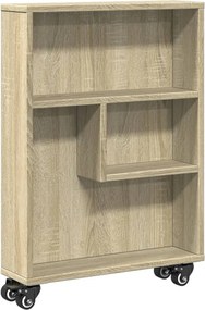 vidaXL keskeny tárolókocsi sonoma tölgyfa 48x13x68 cm