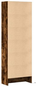 füstös tölgy szerelt fa magasszekrény LED-ekkel 69x32,5x200 cm