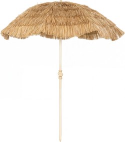 Outsunny 150 cm Hula szalmatetős tiki strand- és terasznapernyő homokrögzítővel — állítható magasság és dőlésszög, hordozható hordtáskával, barna | Ao