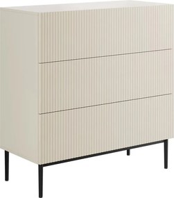 Nicole komód 100 cm fiókos, martellázott előlap - kasmír / fekete lábak
