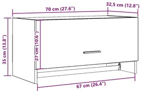 gardróbszekrény régi fa 70x32,5x35 cm Gépelt fa