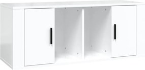 vidaXL fehér magasfényű szerelt fa TV-szekrény 100x35x40 cm