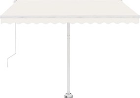 vidaXL krémszínű automata póznás napellenző 350 x 250 cm