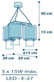 Dalber D-76114 - Gyerek csillár MY LITTLE JUNGLE 3xE27/15W/230V