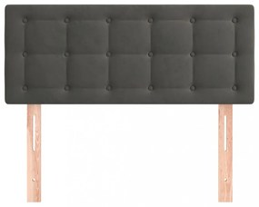 sötétszürke bársony fejtámla 100x5x78/88 cm