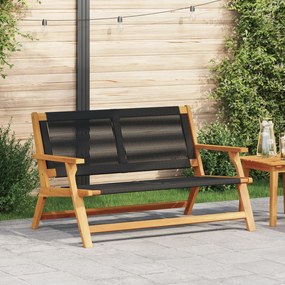 Kerti pad Fekete 76x122x73 cm Tömör akácfából