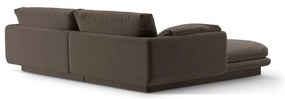 Barna bársony sarokkanapé (jobb oldali-heverő résszel) Torino – Micadoni