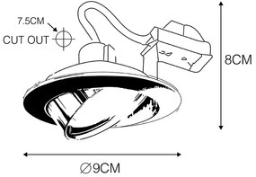 Okos süllyesztett spotlámpa acél dönthető, Wifi GU10-zel - Cisco