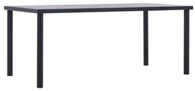 Fekete és betonszürke MDF étkezőasztal 180 x 90 x 75 cm