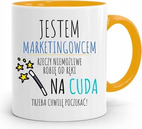 Marketingeseknek Marketing Bögre Sárga Ajándék fényképes nyomtatással