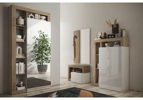 Gardróbszekrény LENOR 91x209 cm fehér/barna