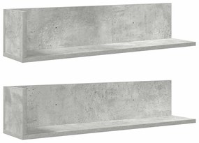 2 db betonszürke szerelt fa fali polc 75 x 16,5 x 16,5 cm