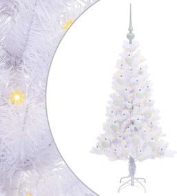 vidaXL Mű karácsonyfa 150 LED-del állvánnyal Fehér 120 cm PVC és Acél
