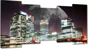 Festmények 150x80 Város éjszaka Hold