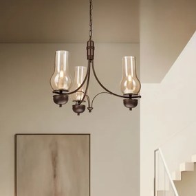 Brilagi - LED Csillár láncon COTTAGE 3xE14/40W/230V barna