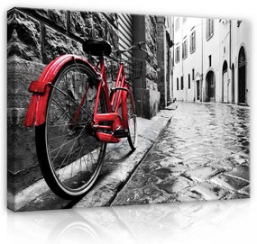Vászonkép, Piros bicikli, 100x75 cm méretben