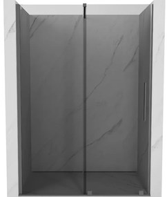 Mexen Velar, tolózuhanyajtó nyitáshoz 160 cm, 8 mm szürke üveg, polírozott grafit, 871-160-000-41-95