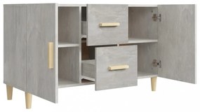 betonszürke szerelt fa tálalószekrény 100 x 36 x 60 cm