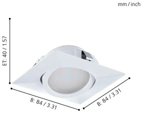Eglo 95844 - SET 3x LED Beépíthető lámpa PINEDA 1xLED/4,9W/230V