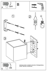 Sollux SL.0565 - Fali lámpa QUAD 1 1xG9/8W/230V antracit