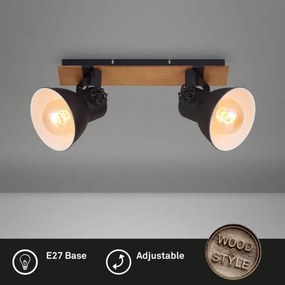 Briloner 2742-025 - spotlámpa SPOTLIGHT 2xE27/40W/230V fekete/barna