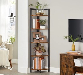 Sarokpolc TAYLOR 5 polc 150x30 cm, rusztikus barna