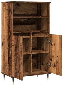 antik fa színű szerelt fa magasszekrény 60 x 36 x 110 cm