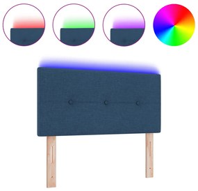 LED Fejtámla Gombos Kárpitozott Kék 100 cm Szövet