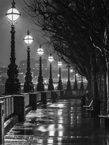 Poszter 30x40cm Temzeparti sétány este 2, Assaf Frank