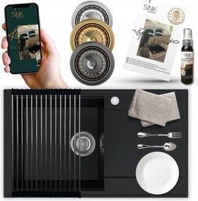 Gránit Mosogató Egykamrás Hosszú Csepegtető Kézi Szivattyú Ingyenes