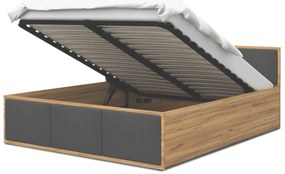 GL DOLLY kárpitozott ágy ágyneműtartóval 120x200 - craft tölgy/grafit