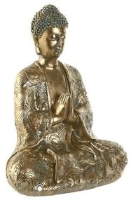 Dekoratív Imádkozó Buddha antikolt arany 24 cm