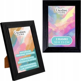 Képkeret keret 2 db 10x15 cm fekete