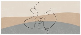 Kép - Line art csók (120x50 cm)
