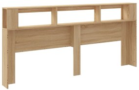 sonoma tölgy színű szerelt fa LED-es fejtámla 220x18,5x103,5 cm