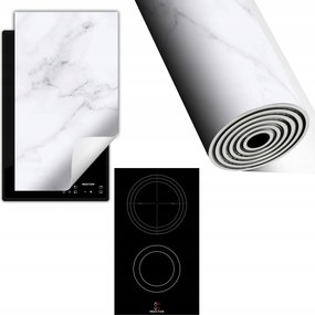 Indukciós Védőszőnyeg Konyhapult 30x52 fehér márvány