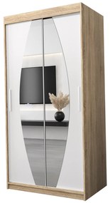 Ruhásszekrény 100 cm Eclipse (szonoma tölgy + matt fehér). 1063382