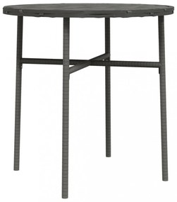 szürke polyrattan teázóasztal 45 cm