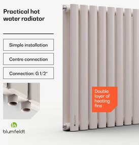 Blumfeldt Tallheo, 100 x 60, radiátor, csőradiátor, 1445 W, melegvizes, 1/2